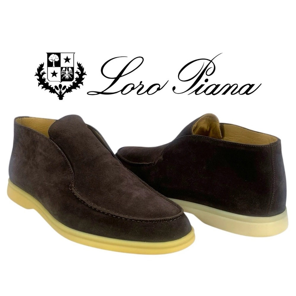 Loro Piana Men’s‎ Open Walk Shoes Size 38 Brown Suede Slip On Made in Italy